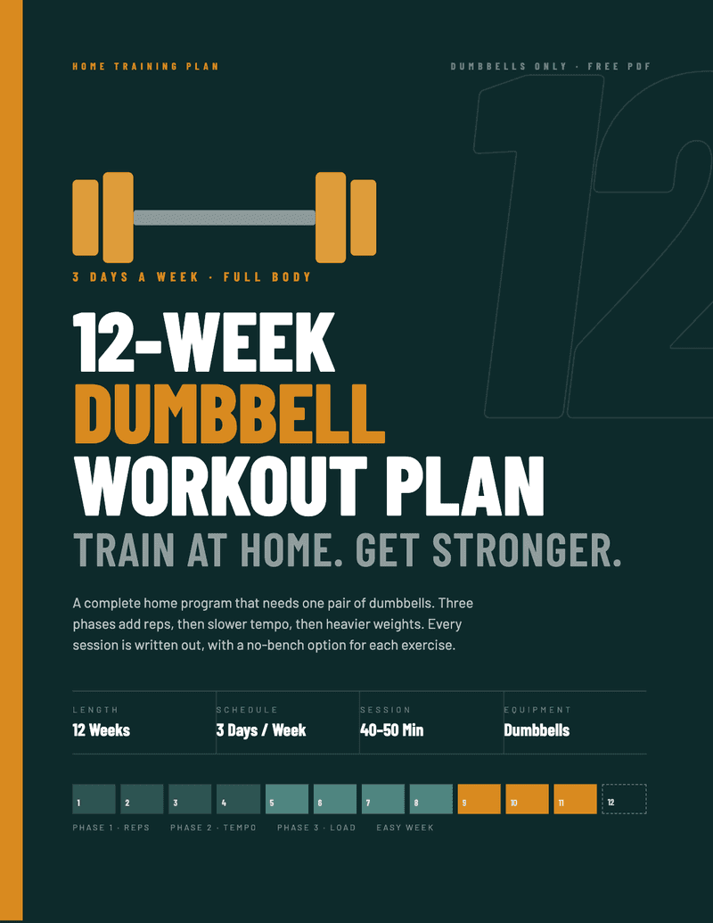 12-Week Dumbbell Workout Plan PDF, first page