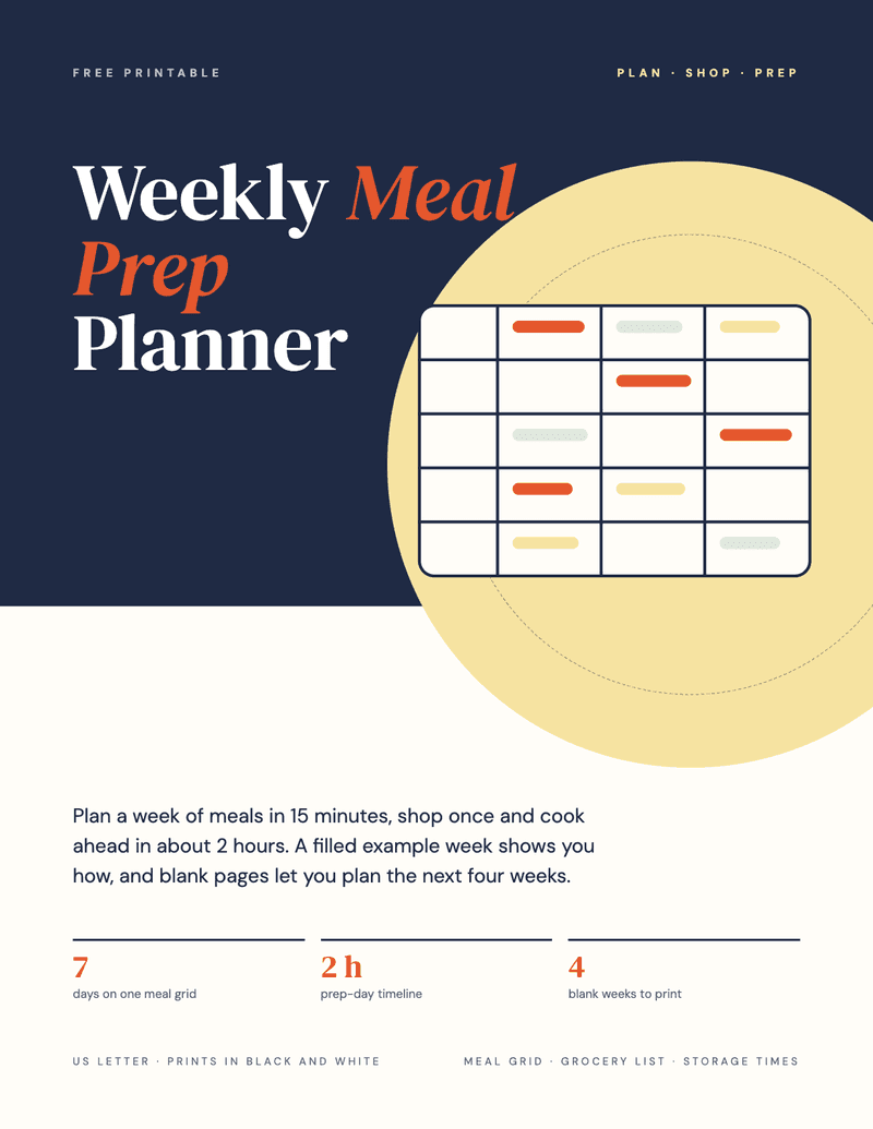 Planner lead magnet example: The Weekly Meal Prep Planner