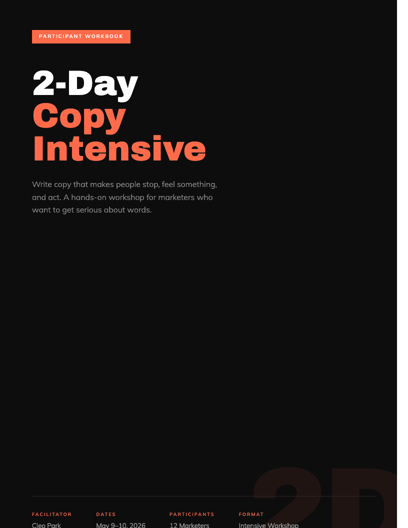 Workbook lead magnet example: Find Your First 10 Clients: A 5-Day Workbook