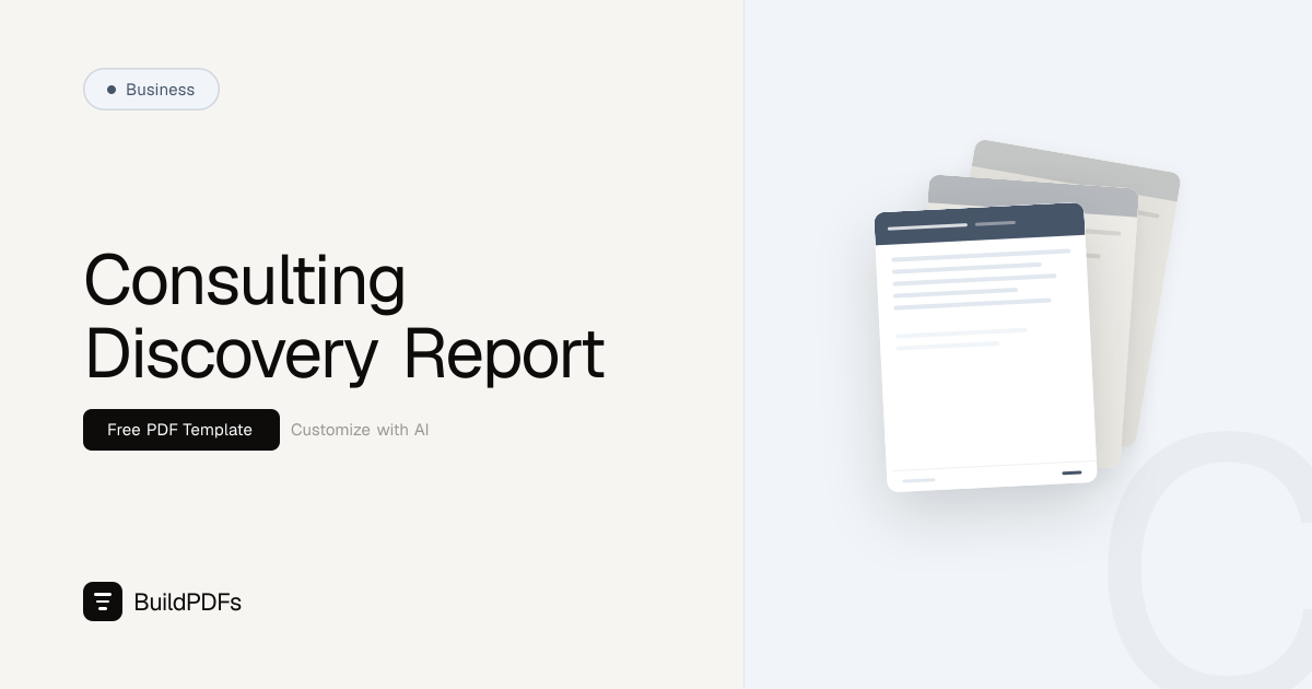 Free Consulting Report Template PDF | BuildPDFs