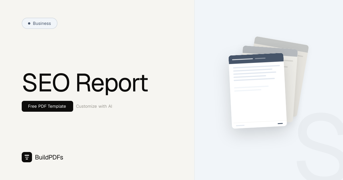 Free SEO Report Template PDF | BuildPDFs