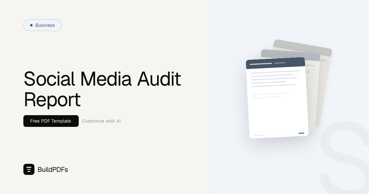 Free Social Media Audit Template PDF | BuildPDFs
